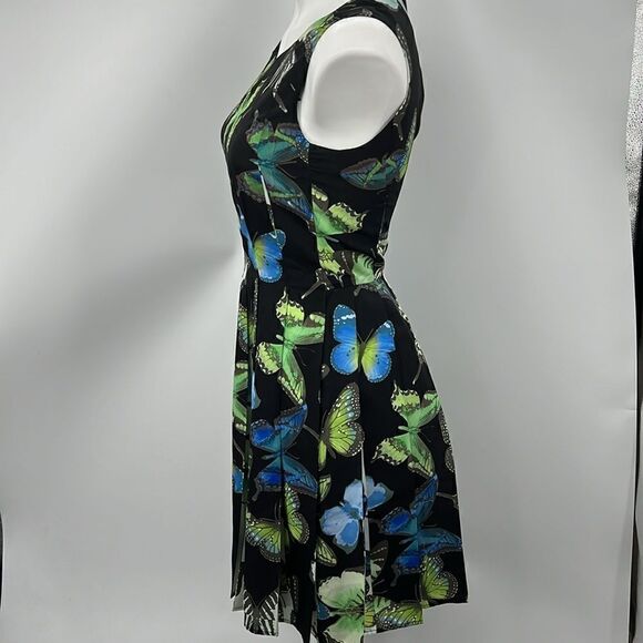 Ted Baker pleated XS butterfly print sleeveless dress - Picture 5 of 8